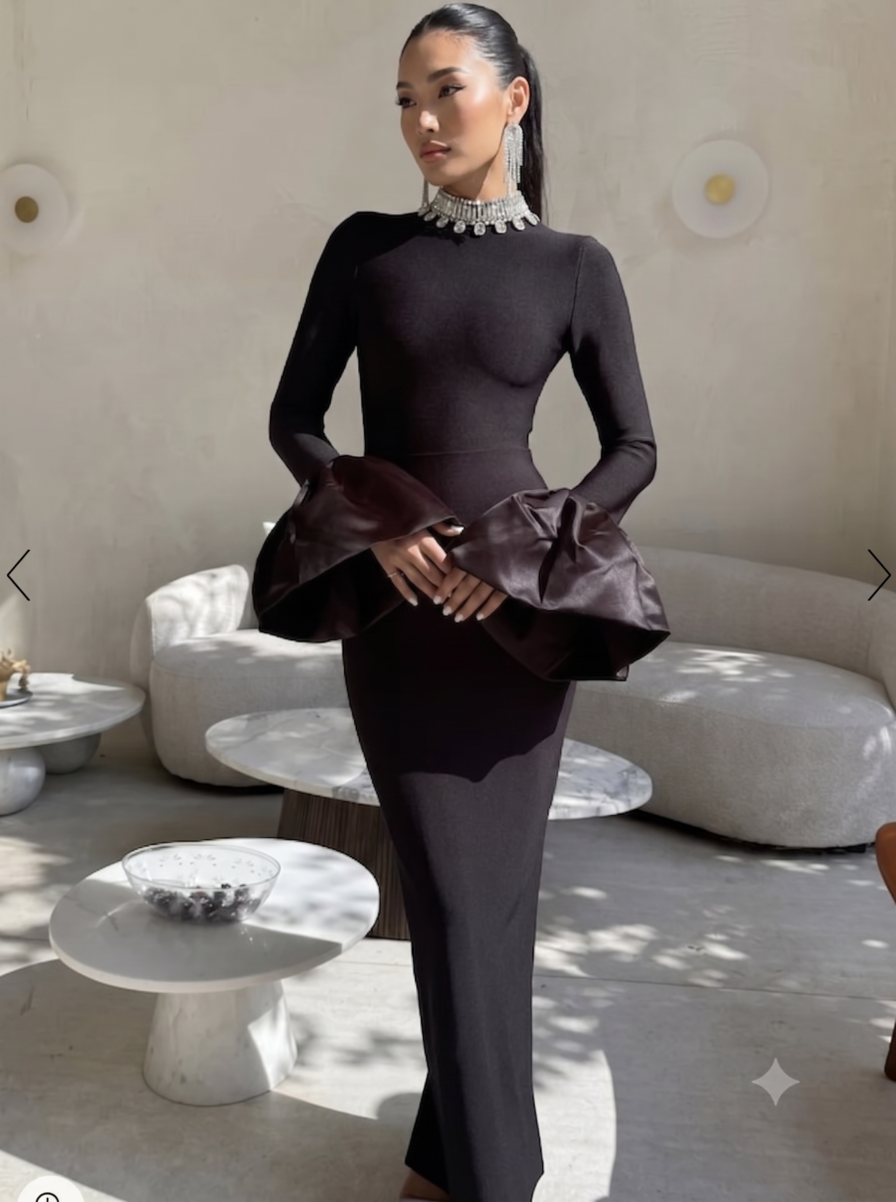 Velvet draped cocktail dress